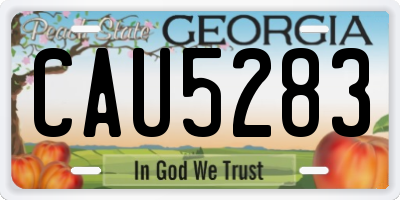 GA license plate CAU5283