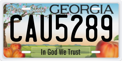 GA license plate CAU5289