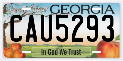 GA license plate CAU5293