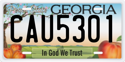 GA license plate CAU5301