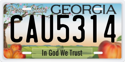 GA license plate CAU5314