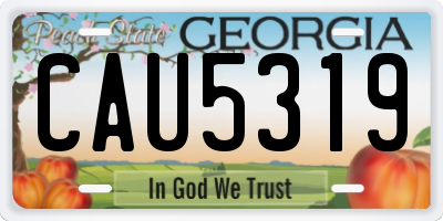 GA license plate CAU5319