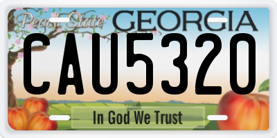 GA license plate CAU5320