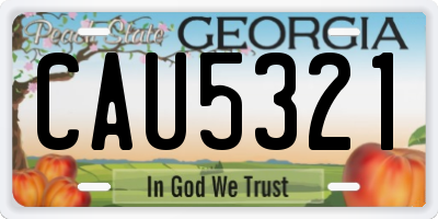 GA license plate CAU5321