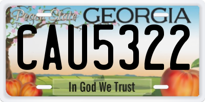 GA license plate CAU5322