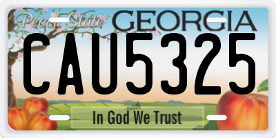 GA license plate CAU5325