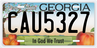 GA license plate CAU5327