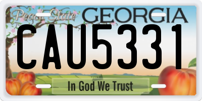 GA license plate CAU5331