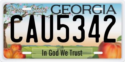 GA license plate CAU5342