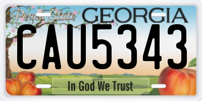 GA license plate CAU5343