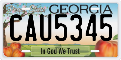 GA license plate CAU5345