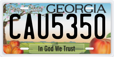 GA license plate CAU5350