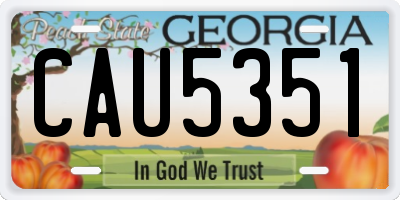 GA license plate CAU5351