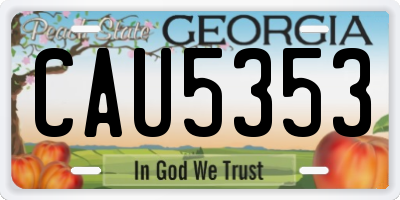 GA license plate CAU5353