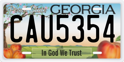 GA license plate CAU5354