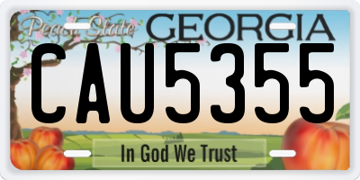 GA license plate CAU5355