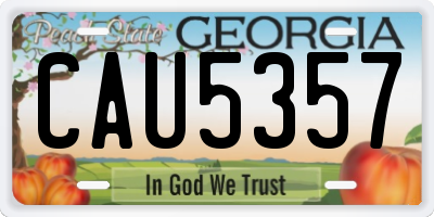 GA license plate CAU5357