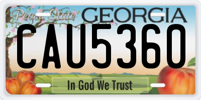 GA license plate CAU5360