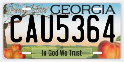 GA license plate CAU5364