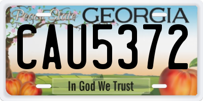 GA license plate CAU5372