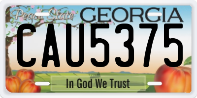 GA license plate CAU5375