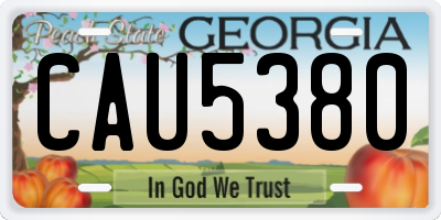 GA license plate CAU5380