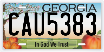 GA license plate CAU5383