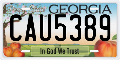 GA license plate CAU5389