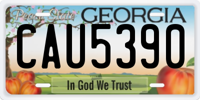 GA license plate CAU5390