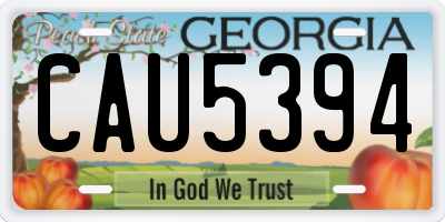 GA license plate CAU5394
