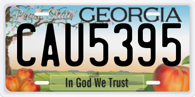 GA license plate CAU5395