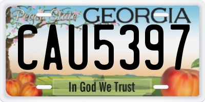 GA license plate CAU5397