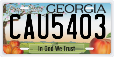GA license plate CAU5403