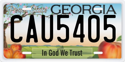 GA license plate CAU5405
