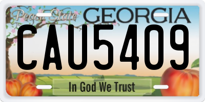 GA license plate CAU5409