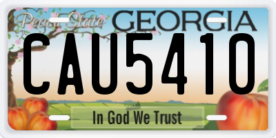 GA license plate CAU5410