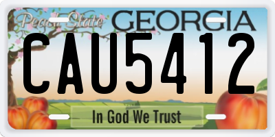GA license plate CAU5412