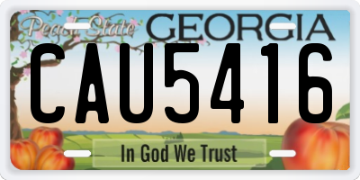 GA license plate CAU5416