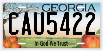 GA license plate CAU5422