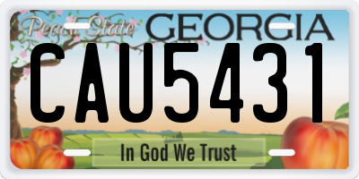 GA license plate CAU5431