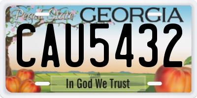 GA license plate CAU5432
