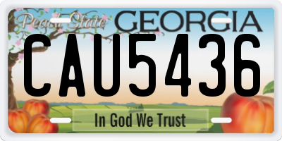 GA license plate CAU5436