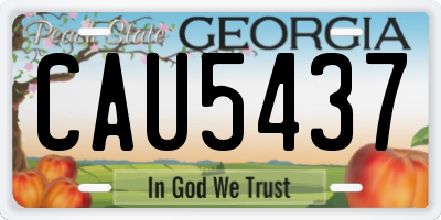 GA license plate CAU5437