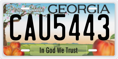 GA license plate CAU5443