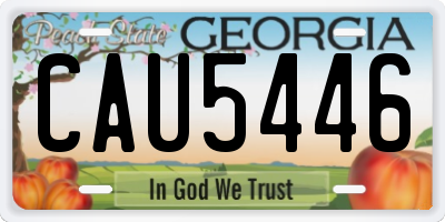 GA license plate CAU5446