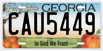 GA license plate CAU5449