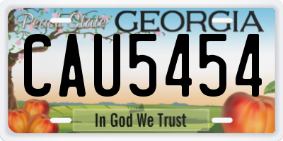 GA license plate CAU5454