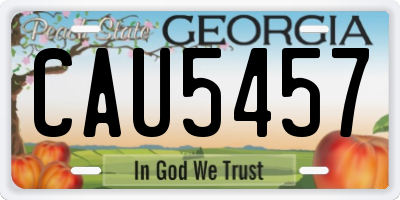 GA license plate CAU5457