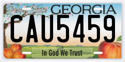 GA license plate CAU5459