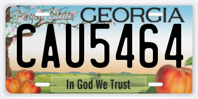 GA license plate CAU5464